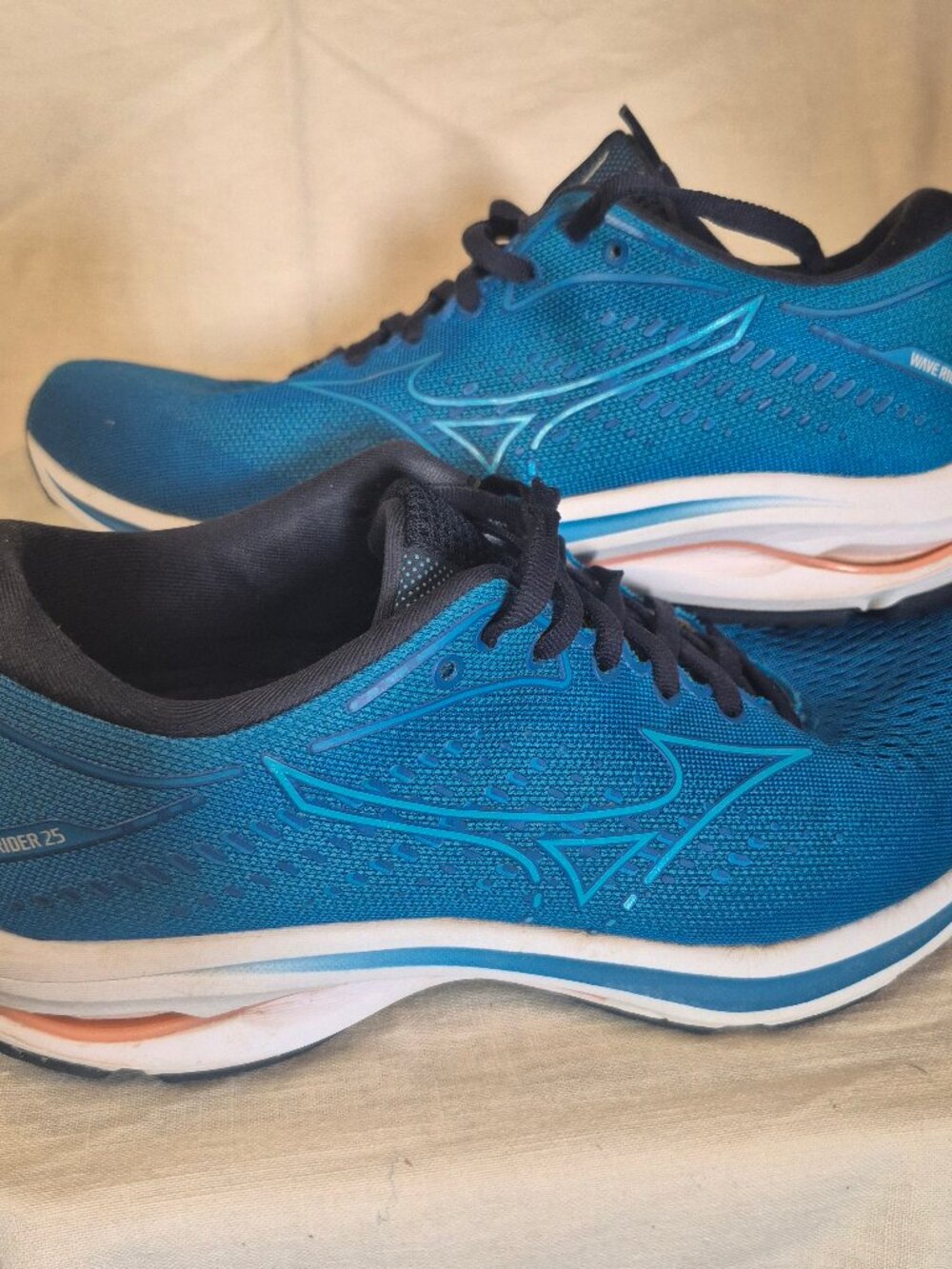 Mizuno Women 9 Wave Rider 25 411323.5RVD Blue Running Shoes Sneaker Neutral Road